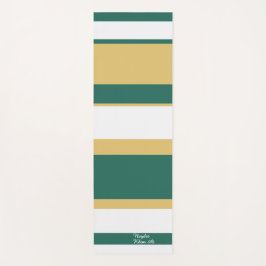Asymmetric Stripes Lines Green Gold White Yogamat