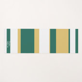 Asymmetric Stripes Lines Green Gold White Yogamat (Voorkant (horizontaal))