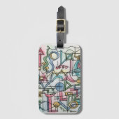 Asymmetrie-handgeschilderde Abstracte Waterverf ku Bagagelabel (Voorkant (verticaal))