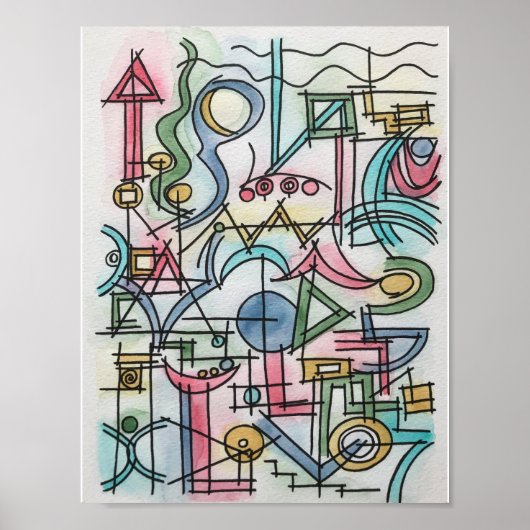 Asymmetrie-moderne Bauhaus Geometrische kunst Poster (Voorkant)