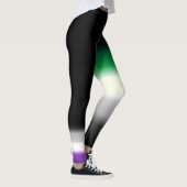 Asymmetrische aro ace asexual aromantic pride flag leggings (Rechts)