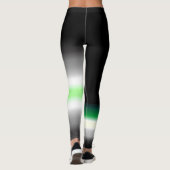 Asymmetrische boeman aro aromantic pride flags leggings (Achterkant)