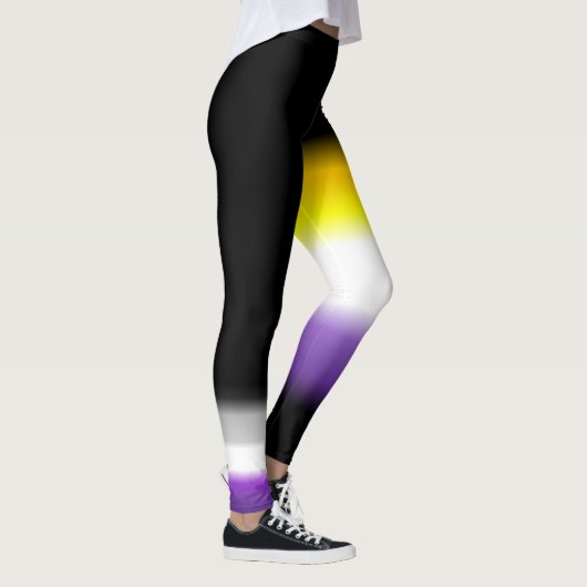 Asymmetrische nonbinary kant asexual pride flags leggings (Rechts)