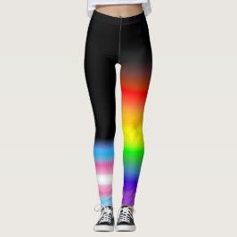 Asymmetrische vlaggen voor transregenboogpriden leggings