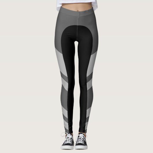 Asymmetrische zijband monochrome Leggings (Voorkant)