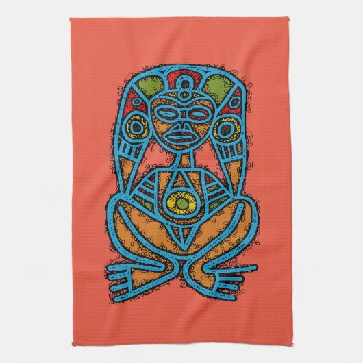 Atabey Goddess Inheems Tainosymbool Theedoek (Verticaal)