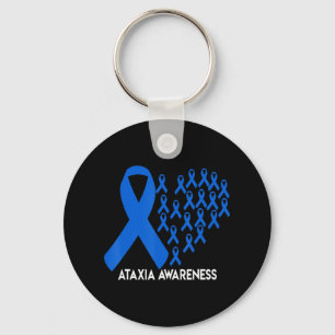 Ataxia Awareness Blue Ribbon Gift T-Shirt31 Sleutelhanger