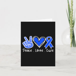 Ataxia Awareness Month Blue Ribbon Peace Love Cure Kaart