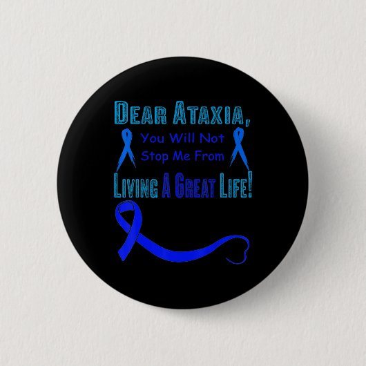Ataxia Awareness T-Shirt107 Ronde Button 5,7 Cm (Voorkant)