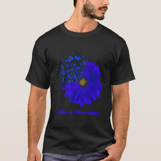 Ataxia Bewustzijn Lint Blauw Zonnebloem Lint Hoop T-shirt