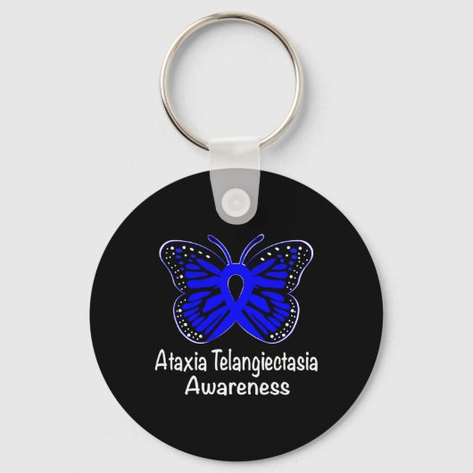 Ataxia Telangiectasia Awareness Warrior Support Bl Sleutelhanger (Voorkant)