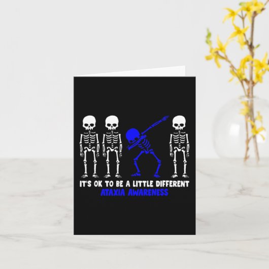 Ataxia Warrior blauwe lint bewustzijn ziekte hallo Kaart (Gele Bloem)