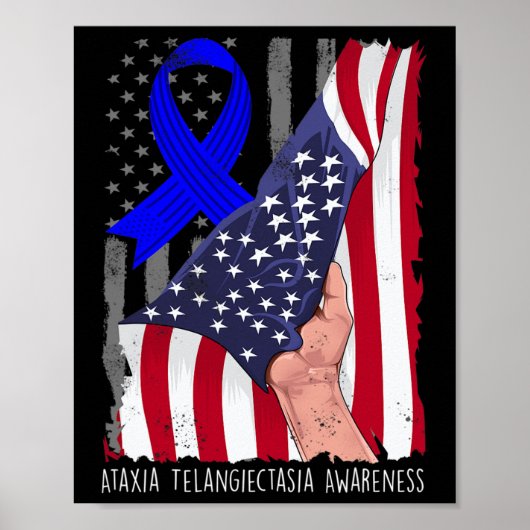 Ataxie Telangiëctasie Bewustzijn Amerikaanse vlag  Poster (Voorkant)