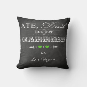 Ate, bu et s'est marié FAUX Chalkboard Coussin