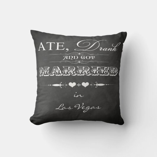 Ate, bu et s'est marié FAUX Chalkboard Coussin (Recto)