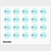 atelier champignon Logo Stickers ronds (Feuille)