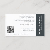 Atelier d'art Carte de visite artiste blanc (Dos)