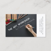 Atelier d'art Carte de visite artiste blanc (Devant)