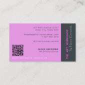 Atelier d'art Carte de visite artiste rose (Dos)