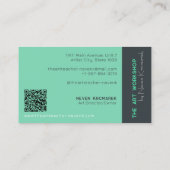 Atelier d'art Carte de visite artiste vert (Dos)