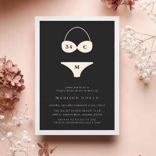 Atelier Lingerie Vrijgezellenfeest Folie Uitnodigi Uitnodiging