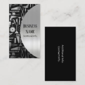 Atelier noir et argent Outils Carte de visite 2 (Devant / Derrière)