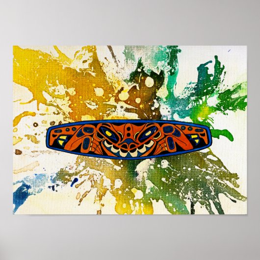 Athabascan Totem van Michael Moffa Poster (Voorkant)