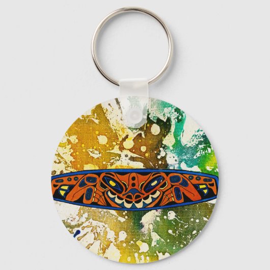 Athabascan Totem van Michael Moffa Sleutelhanger (Voorkant)