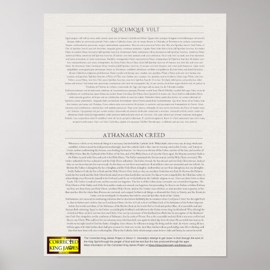 Athanasian Creed Poster (Voorkant)