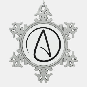 Atheïsesymbool - Atheïstisch teken Tin Sneeuwvlok Ornament