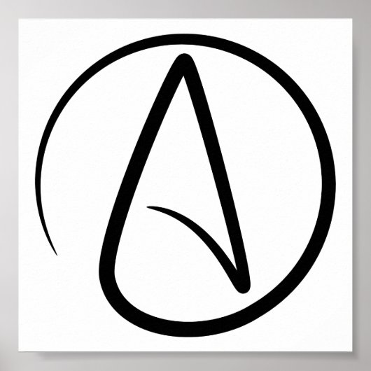 Atheism Symbol - Atheist Sign Poster (Voorkant)