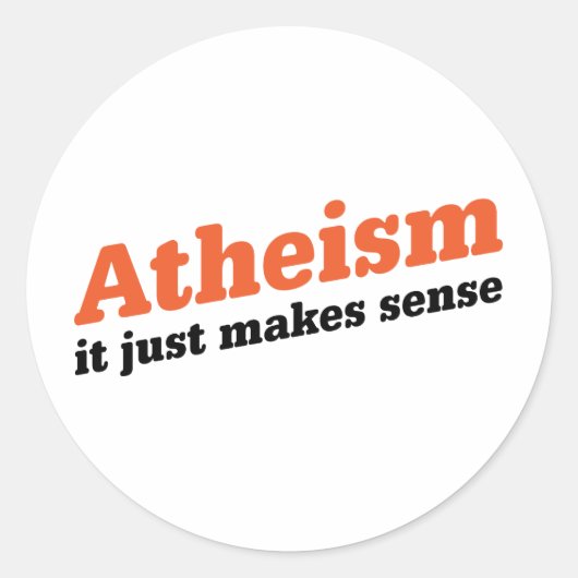 Atheïsme is logisch ronde sticker (Voorkant)