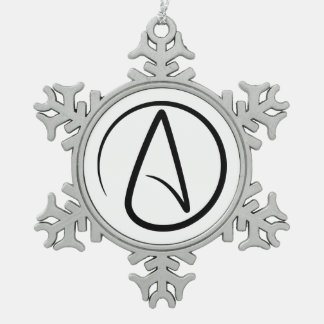 Atheïsme Symbool - Atheïstisch Teken Tin Sneeuwvlok Ornament