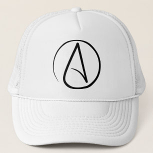 Atheïsme symbool: zwart op wit trucker pet
