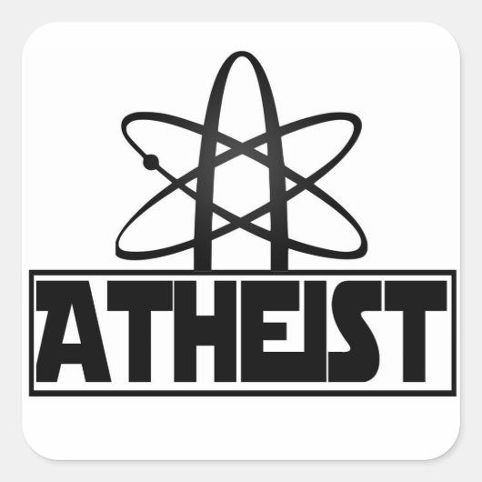 Atheismus Zeichen Vierkante Sticker (Voorkant)