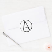 Atheïssymbool Ronde Sticker (Envelop)
