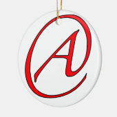 Atheïst A Red on White Ornament (Links)