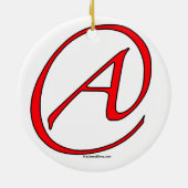 Atheïst A Red on White Ornament (Achterkant)