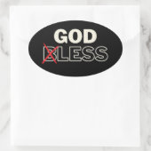Atheïst Anti Religie "Goddeloos" Ovale Sticker (Tas)