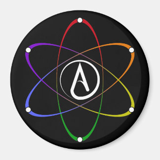 Atheist Atom Symbol Rainbow White Magneet
