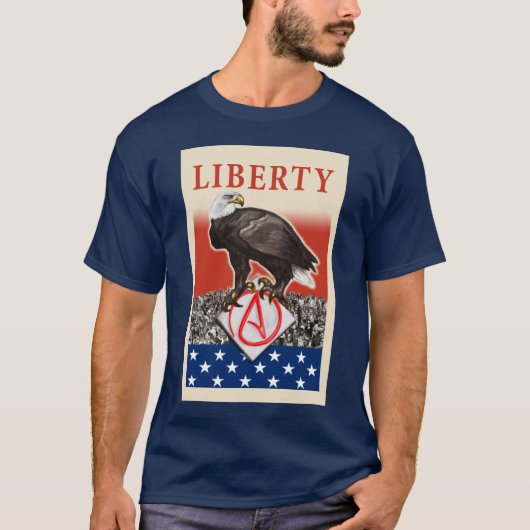 Atheïst Eagle Liberty Mannen Shirt (Voorkant)