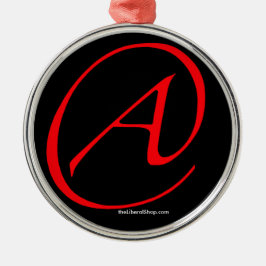 Atheïst een Rood op Zwart Ontworpen Ornament