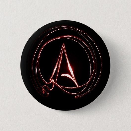 Atheïst in het rood ronde button 5,7 cm (Voorkant)