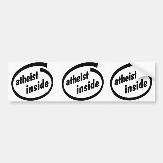 Atheïst Inside Bumpersticker - De drievriendheid (Voorkant)