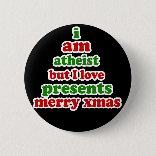Atheïst kerstfeest ronde button 5,7 cm (Voorkant)