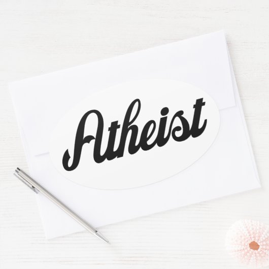 Atheïst Ovale Sticker (Envelop)