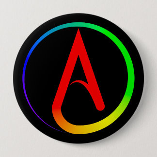 Atheist Symbol Rainbow Ronde Button 4,0 Cm