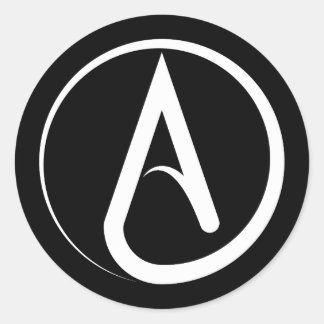 Atheist Symbol White Ronde Sticker