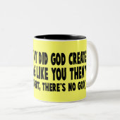 Atheïst Tweekleurige Koffiemok (Voorkant rechts)