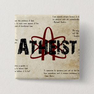 Atheïst Vierkante Button 5,1 Cm